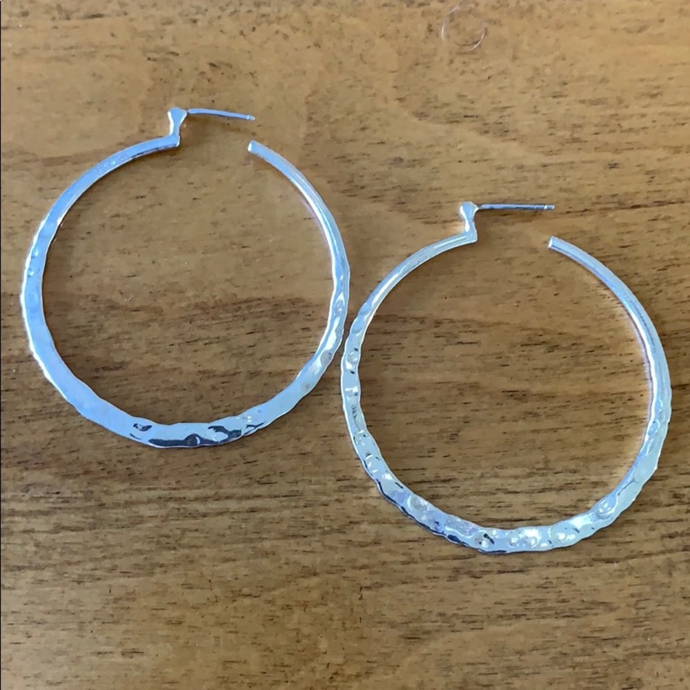 Silpada Sterling Silver Hammered Hoop Earrings